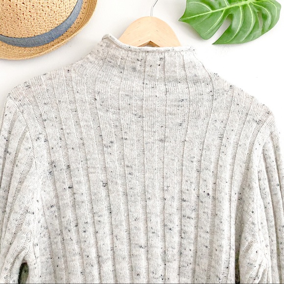 MADEWELL Gray Mockneck Ribbed Pullover Sweater - Picture 2 of 6